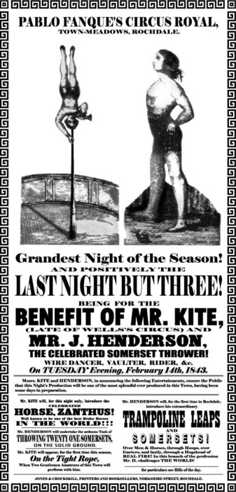Цирковая афиша, которая легла в основу песни "Being for the Benefit of Mr. Kite!"
